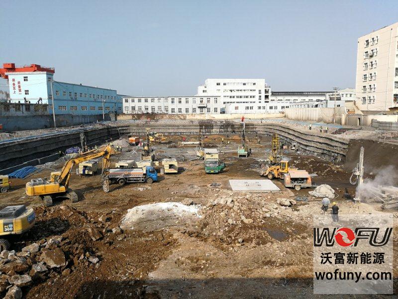 青島沃富新能源“青島48中學校地源熱泵項目”進場施工